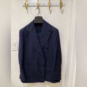 Classic Navy Double-Breasted Men's Blazer